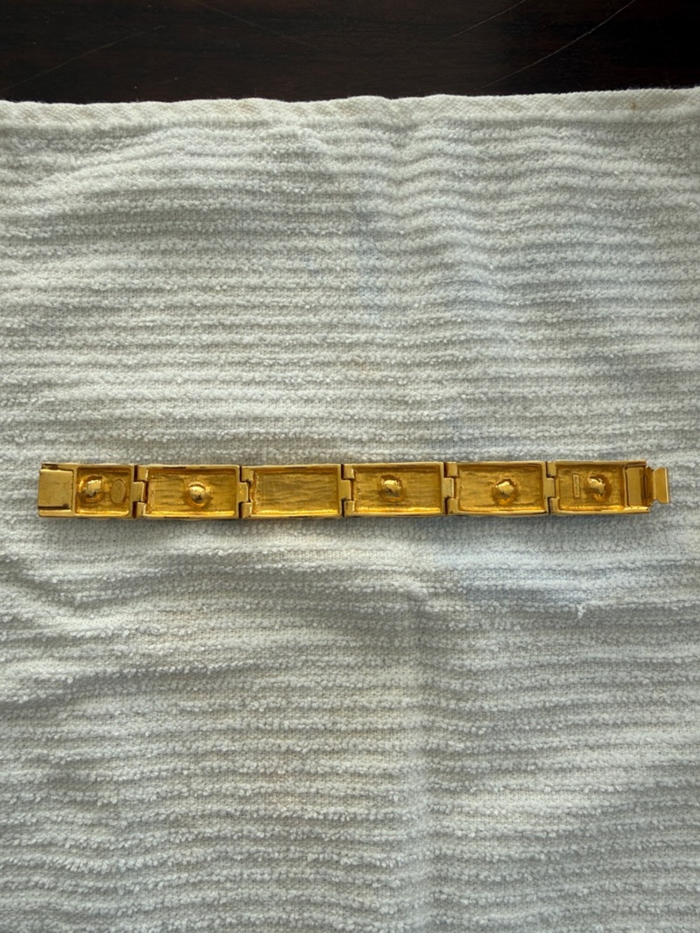Gold-Tone Zebra Print Stretch Bracelet with Amber Accents - Picture 2 of 4